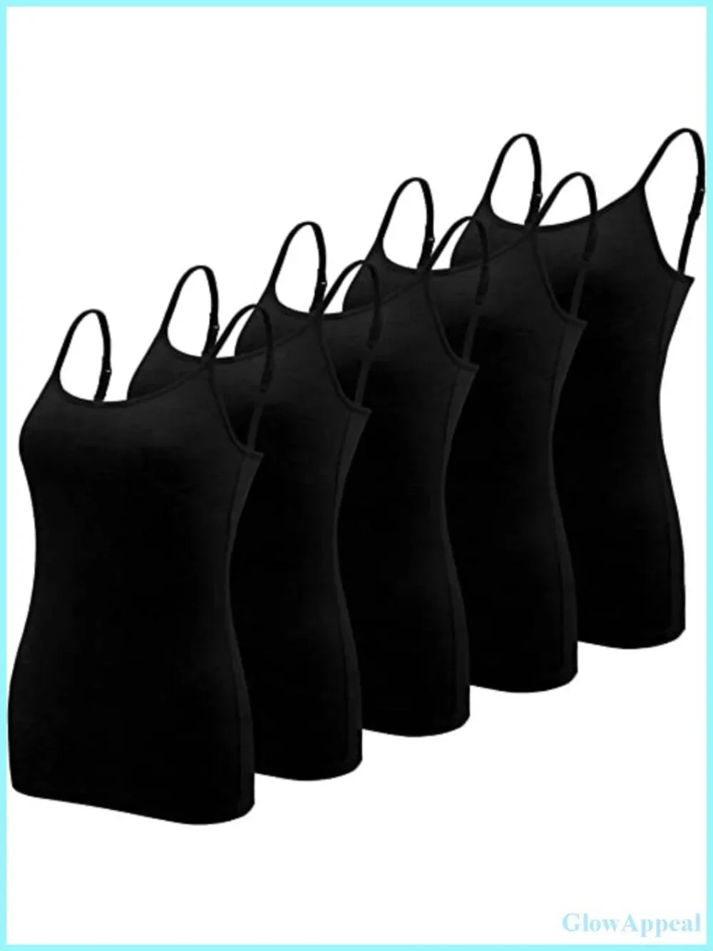 5-Pack Spaghetti Strap Camisole Tank Top Undershirt Casual